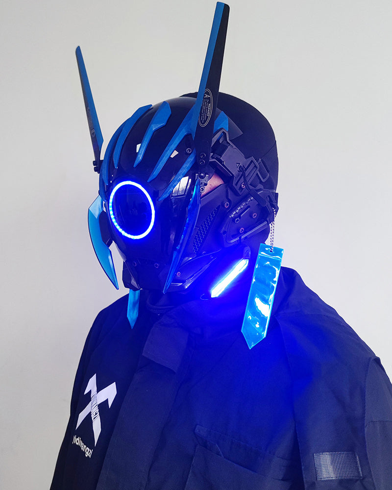 Cyberpunk Futuristic Wing Led Helmet Mask