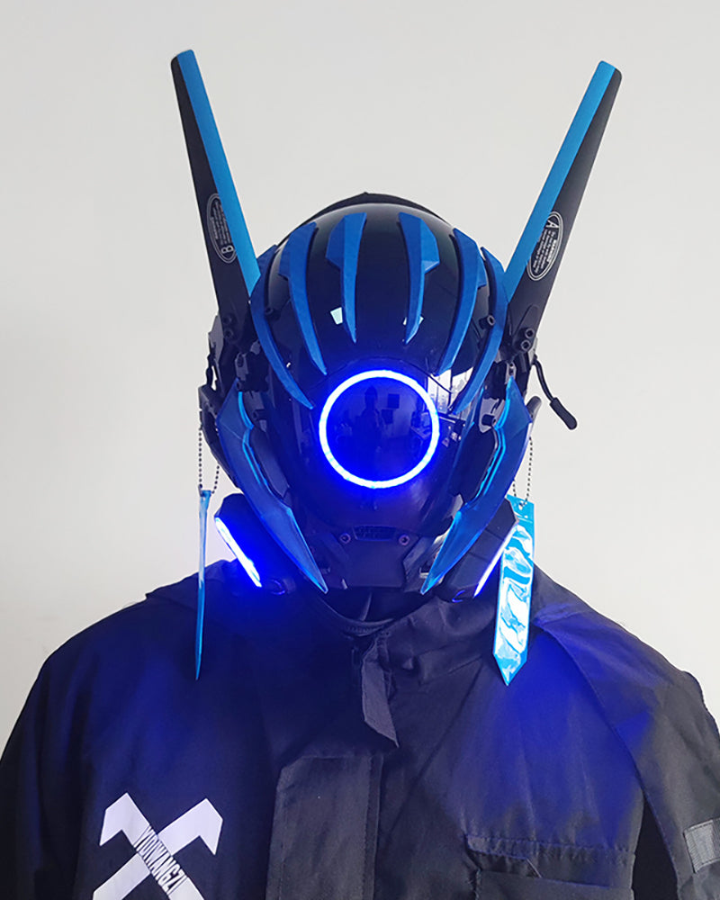 Cyberpunk Futuristic Wing Led Helmet Mask Techwear Official   Cyberpunk Futuristic Wing Led Mask Cyberpunk Helmet Halloween Costume 9 