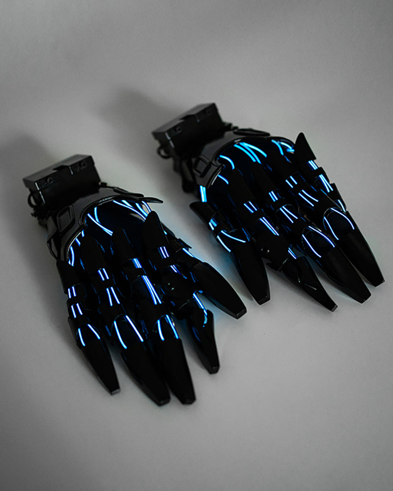 Cyberpunk Glowing Mechanical Hand Gloves