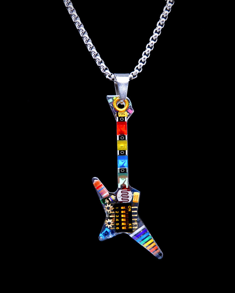 Cyberpunk Guitar Mechanical Necklace