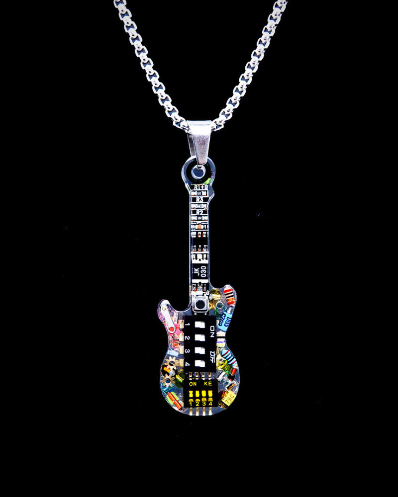 Cyberpunk Guitar Mechanical Necklace