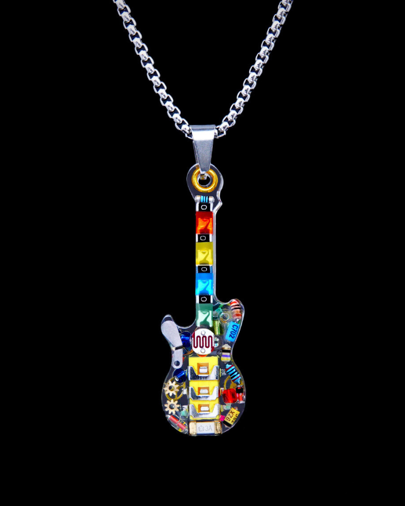 Cyberpunk Guitar Mechanical Necklace