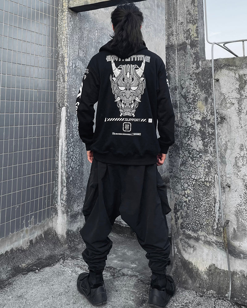 Cyberpunk Hannya Ninja Hoodie – Techwear Official