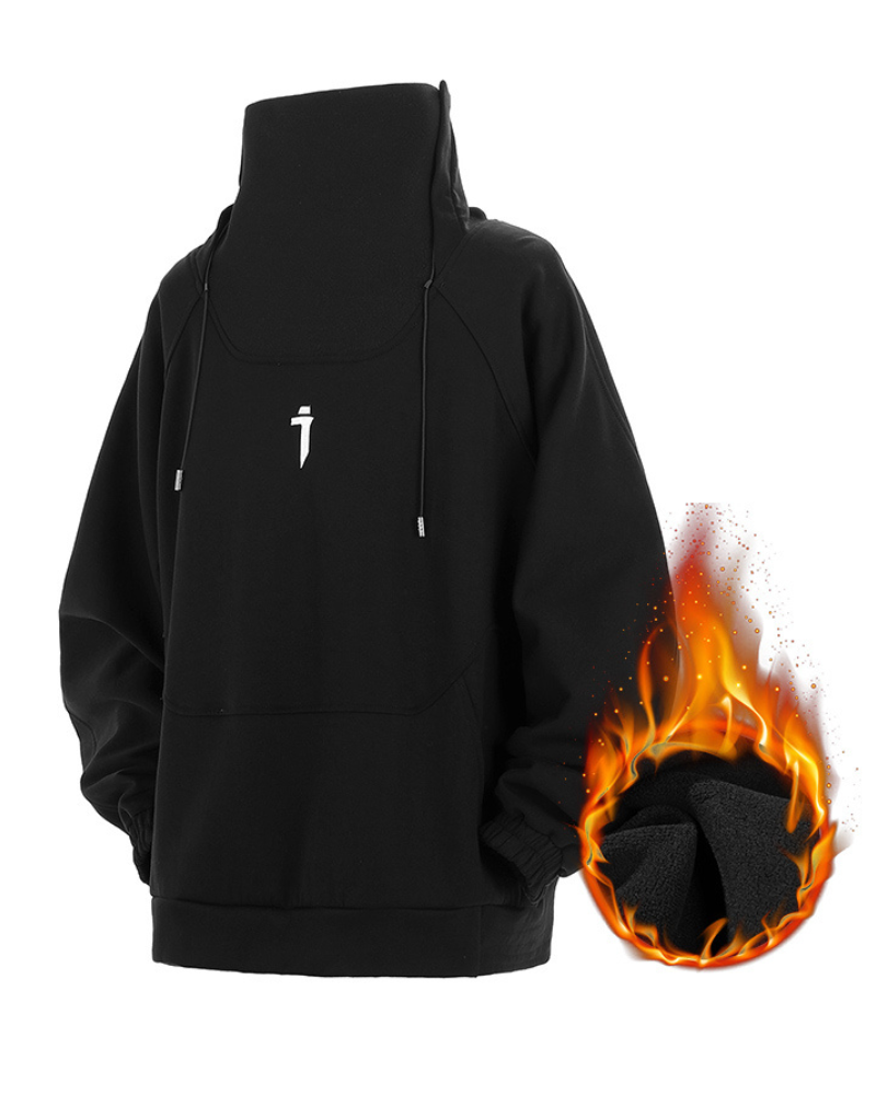 Cyberpunk Hip Hop Oversized Unisex Stand Collar Sweatershirt