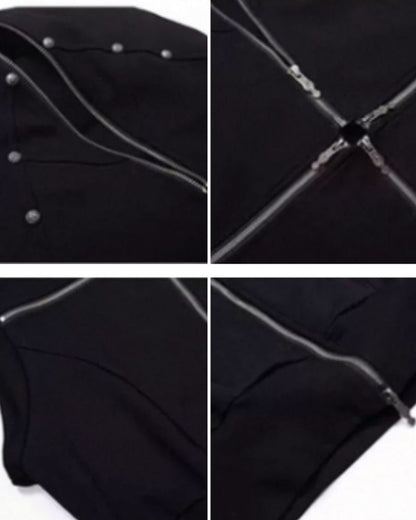 Opium Style Street Hooded Cross-Zip Vest