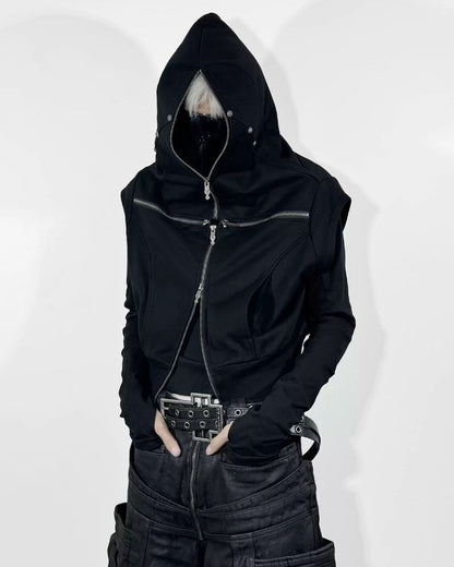 Opium Style Street Hooded Cross-Zip Vest