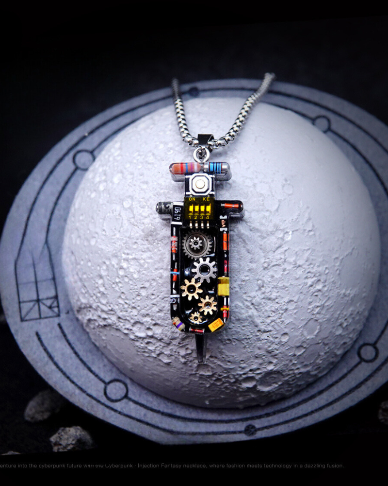 Cyberpunk Injection Fantasy Mechanical Necklace