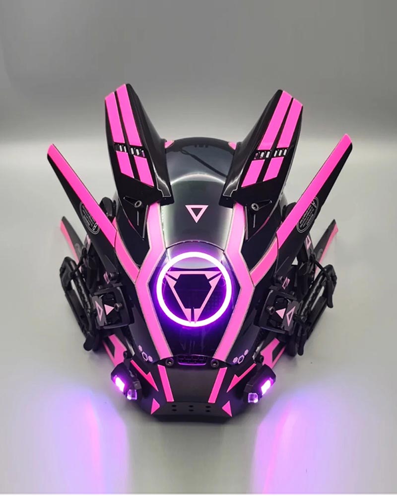 Iron Blood Warrior LED Cyberpunk Helmet Mask(LEDs available in 6 colors)