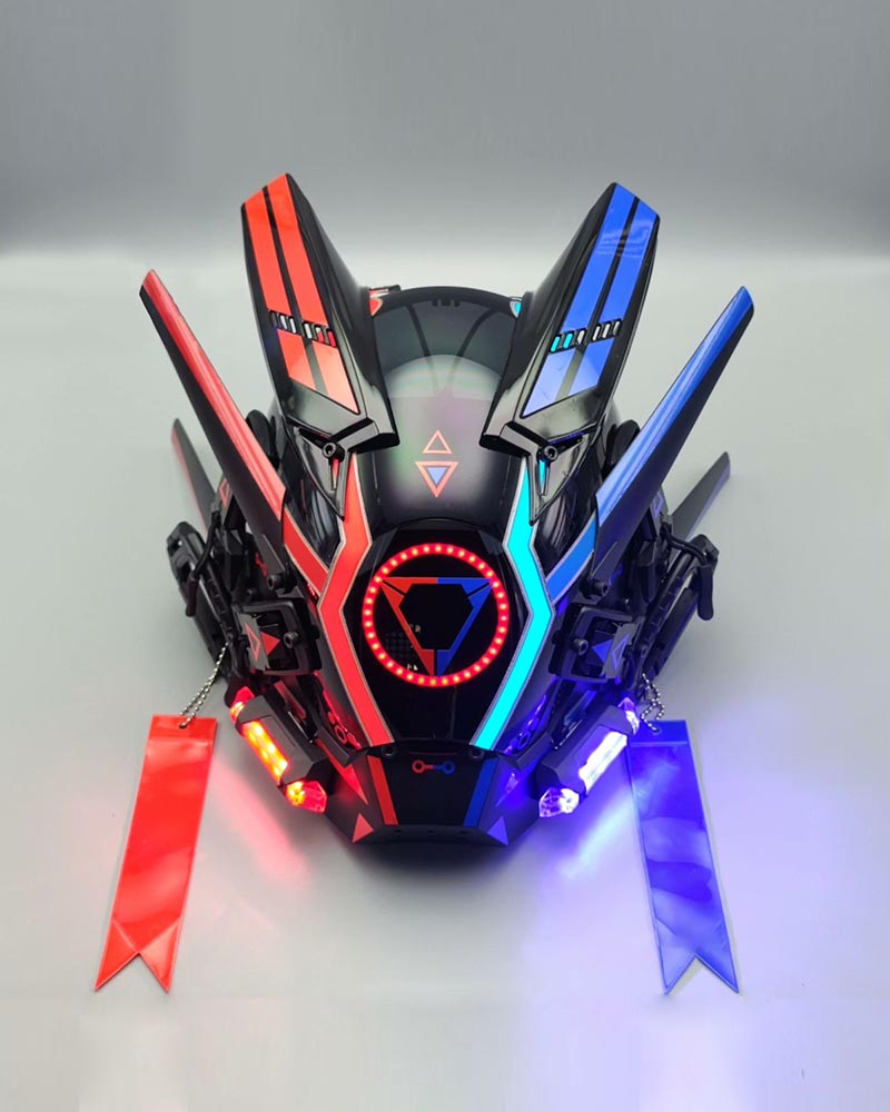 Iron Blood Warrior LED Cyberpunk Helmet Mask(LEDs available in 6 colors)