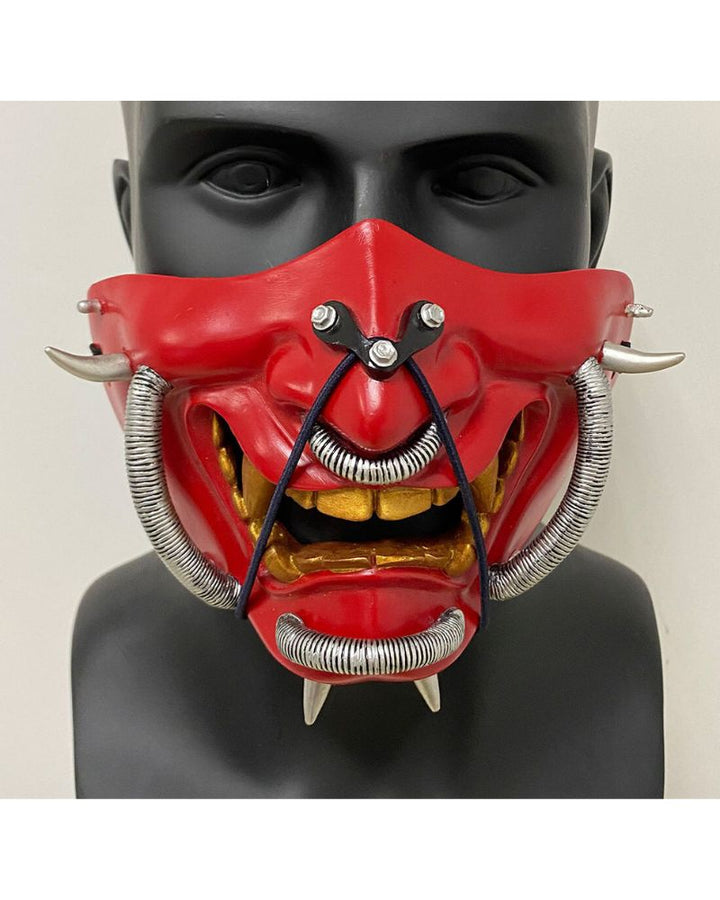 techwear mask, Oni Mask,Oni Masks,Japanese Masks,Japanese Oni Masks,oni mask samurai,oni mask ninjago,tactical mask,tactical masked man,halloween mask,cosplay mask,anime cosplay mask