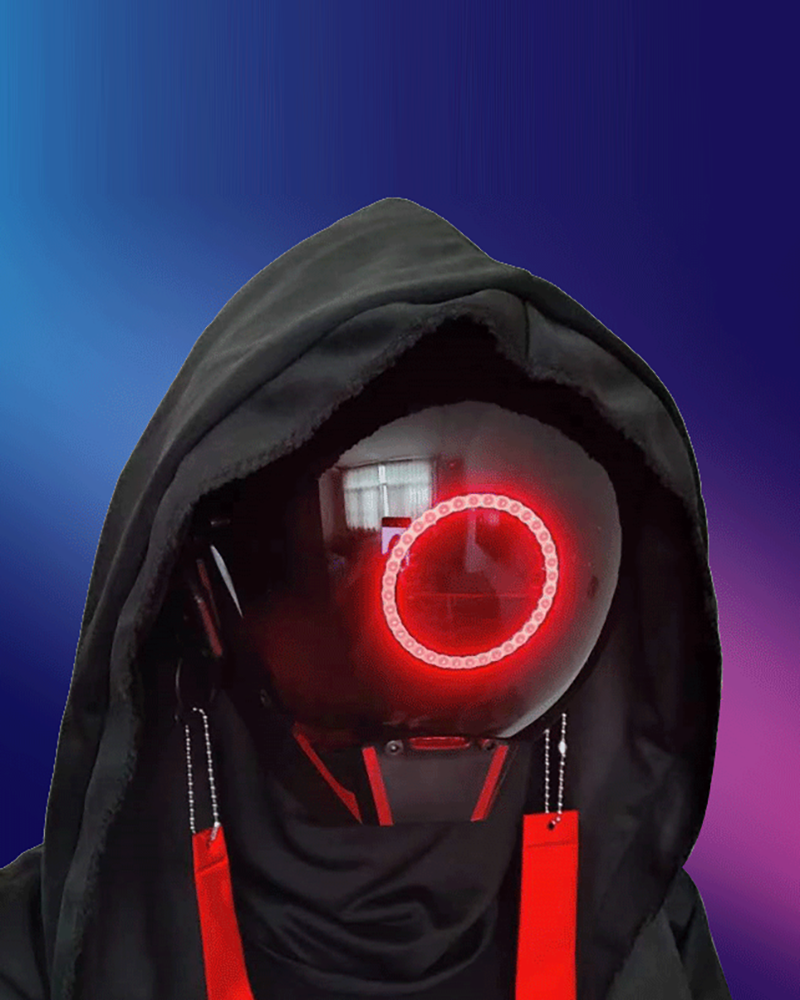 Cyberpunk LED Half Face Mask