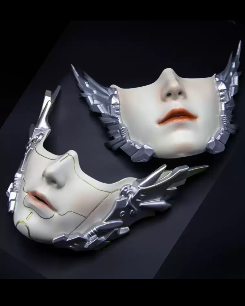 Cyberpunk Mecha Ascension Half-Face Cosplay Mask