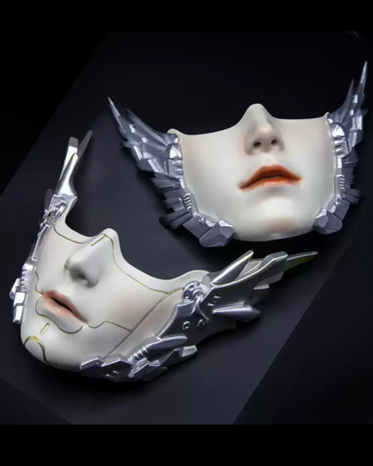 Cyberpunk Mecha Ascension Half-Face Cosplay Mask
