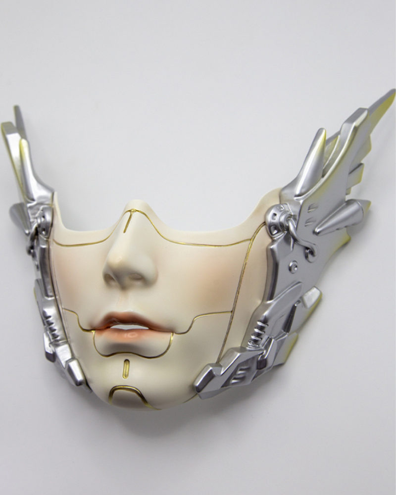 Cyberpunk Mecha Ascension Half-Face Cosplay Mask