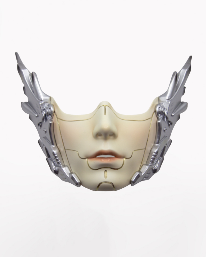 Cyberpunk Mecha Ascension Half-Face Cosplay Mask – Techwear Official