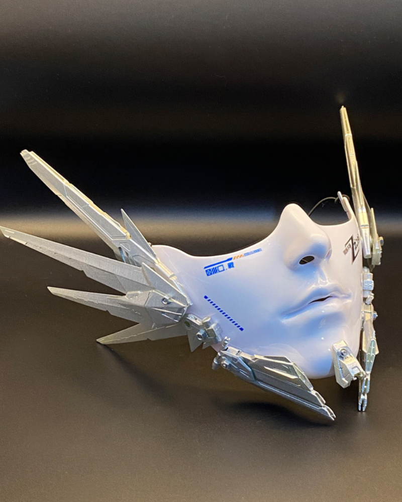 Cyberpunk Mecha Tech Half-Face Mask