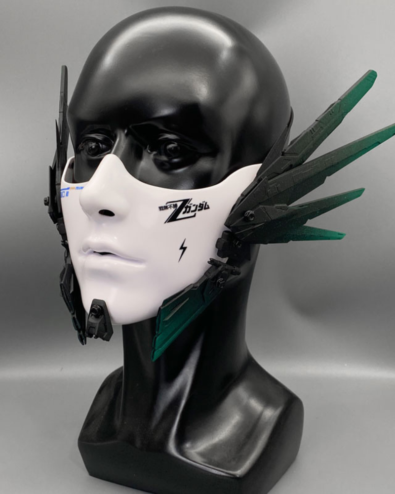 Cyberpunk Mecha Tech Half-Face Mask