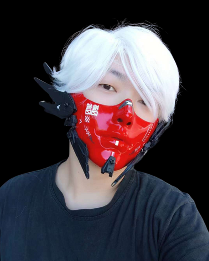 Cyberpunk Mecha Tech Half-Face Mask