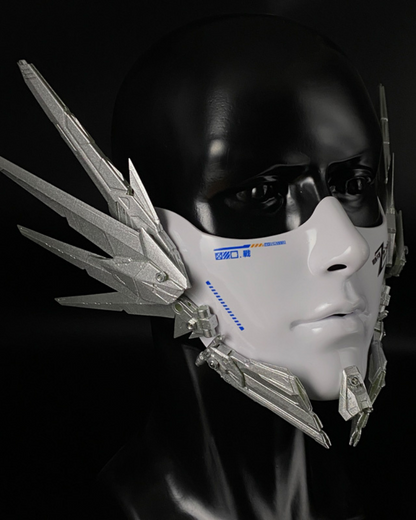 Cyberpunk Mecha Tech Half-Face Mask