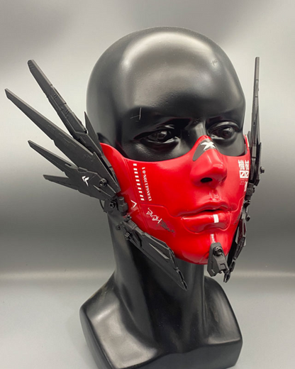 Cyberpunk Mecha Tech Half-Face Mask