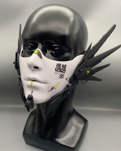 Cyberpunk Mecha Tech Half-Face Mask
