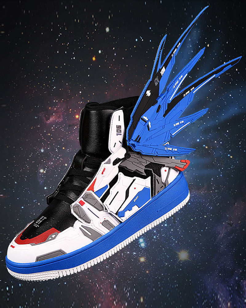 Cyberpunk Mecha Wings Sneakers|Blue Purple Red