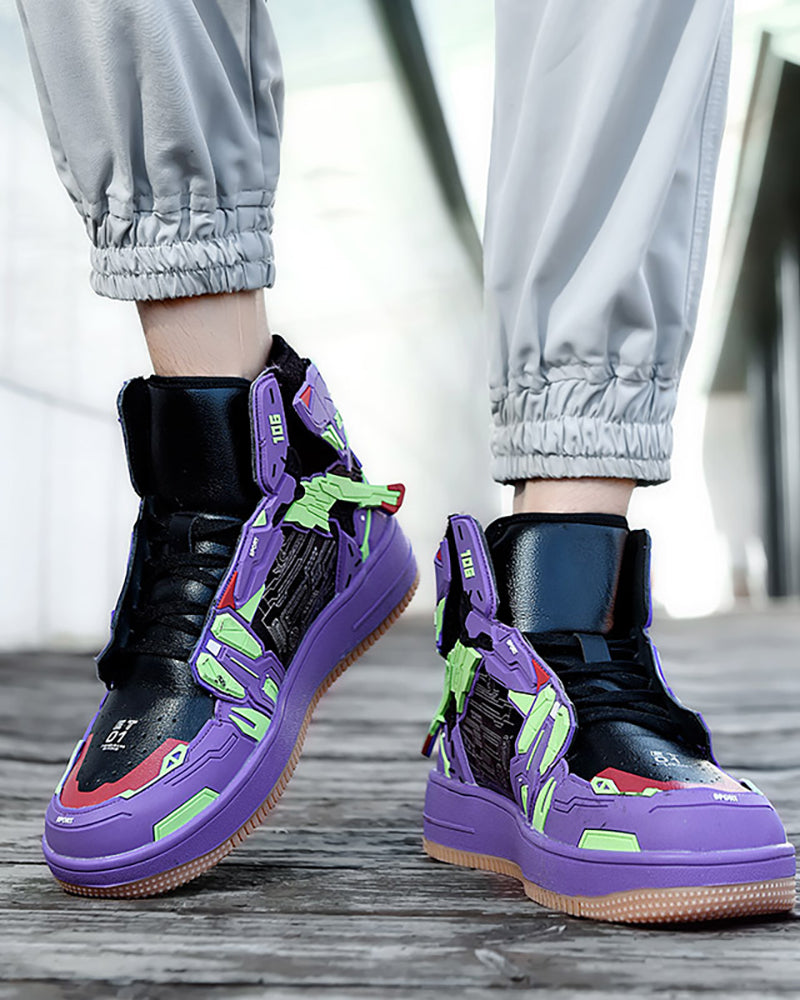Cyberpunk Mecha Wings Sneakers|Blue Purple Red