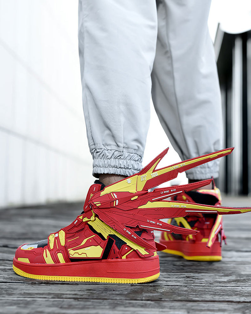 Cyberpunk Mecha Wings Sneakers|Blue Purple Red