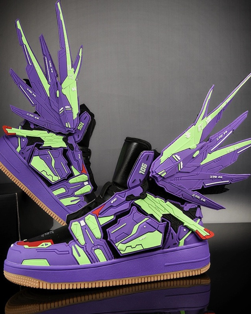 Cyberpunk Mecha Wings Sneakers|Blue Purple Red