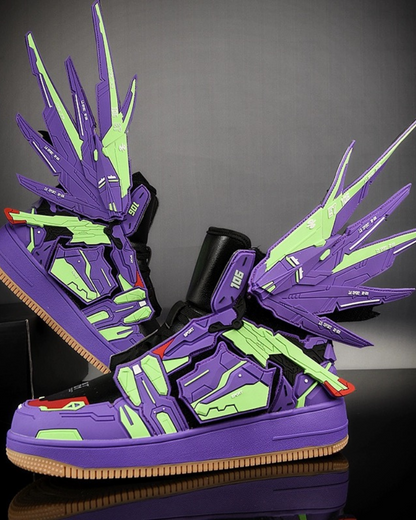 Cyberpunk Mecha Wings Sneakers|Blue Purple Red