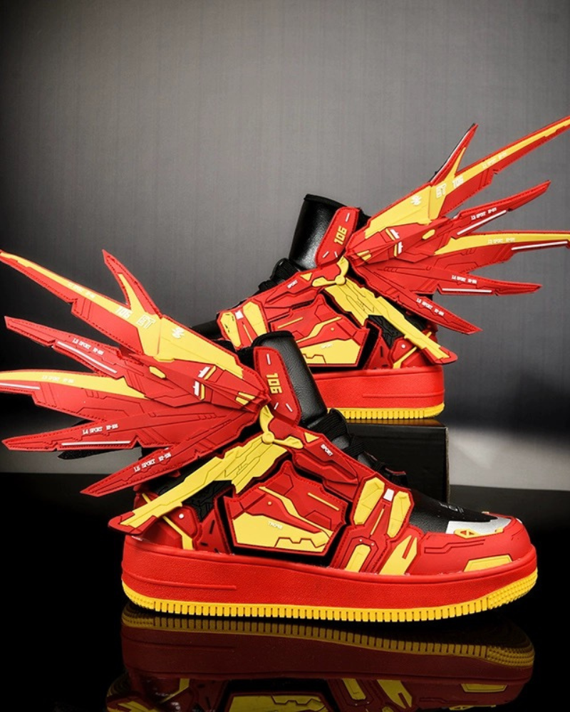 Cyberpunk Mecha Wings Sneakers|Blue Purple Red