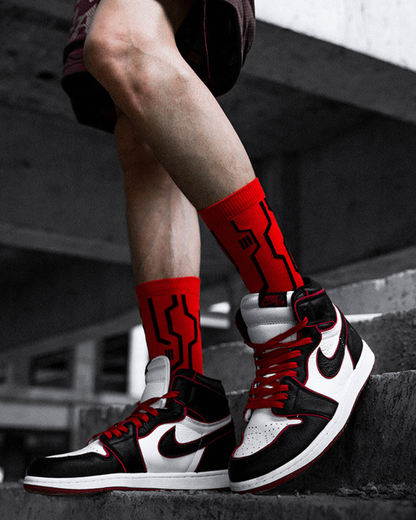Cyberpunk Circuit Mid-calf Socks