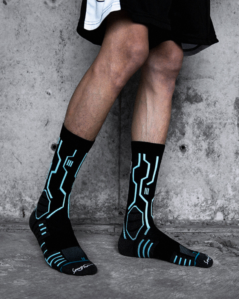 Cyberpunk Circuit Mid-calf Socks