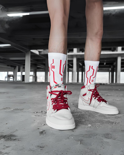 Cyberpunk Circuit Mid-calf Socks
