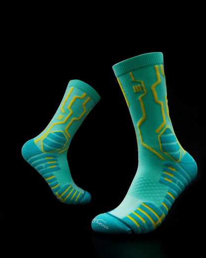 Cyberpunk Circuit Mid-calf Socks