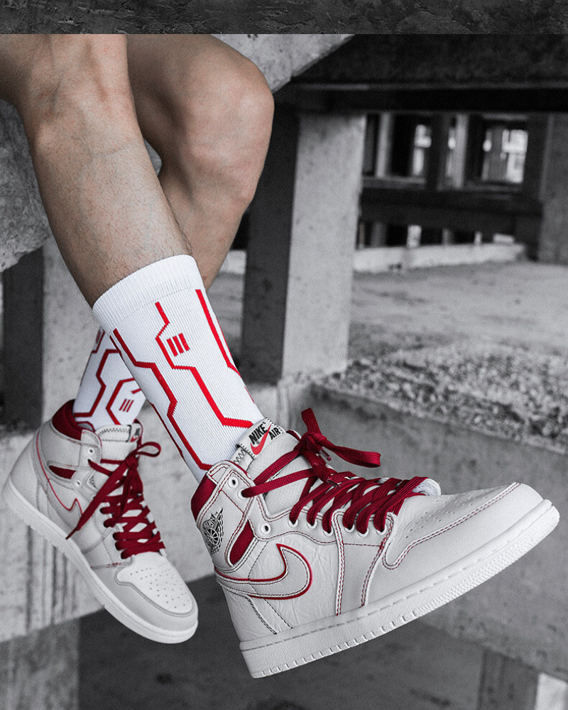 Cyberpunk Circuit Mid-calf Socks