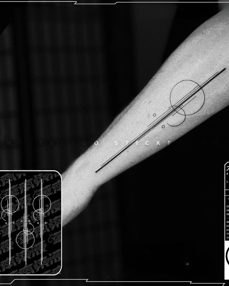 Line Minimalist Cyberpunk Tattoo