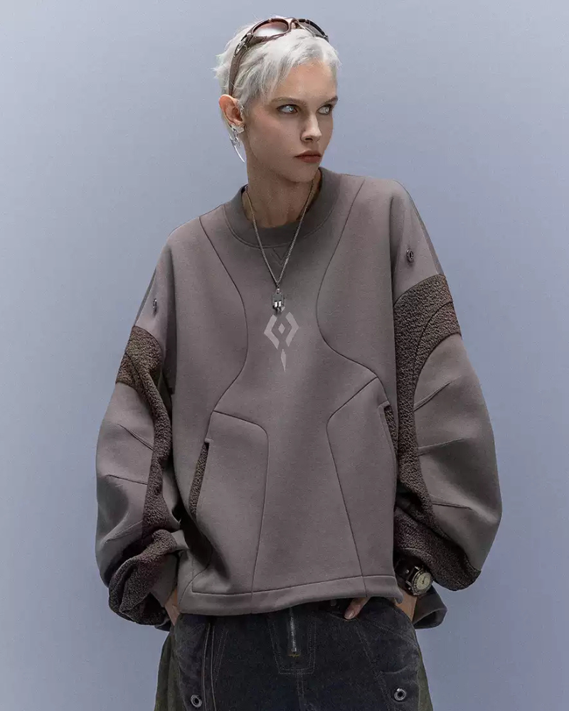 XIPHEVIL Cyberpunk Outfits High-Street Crewneck Sweatshirt