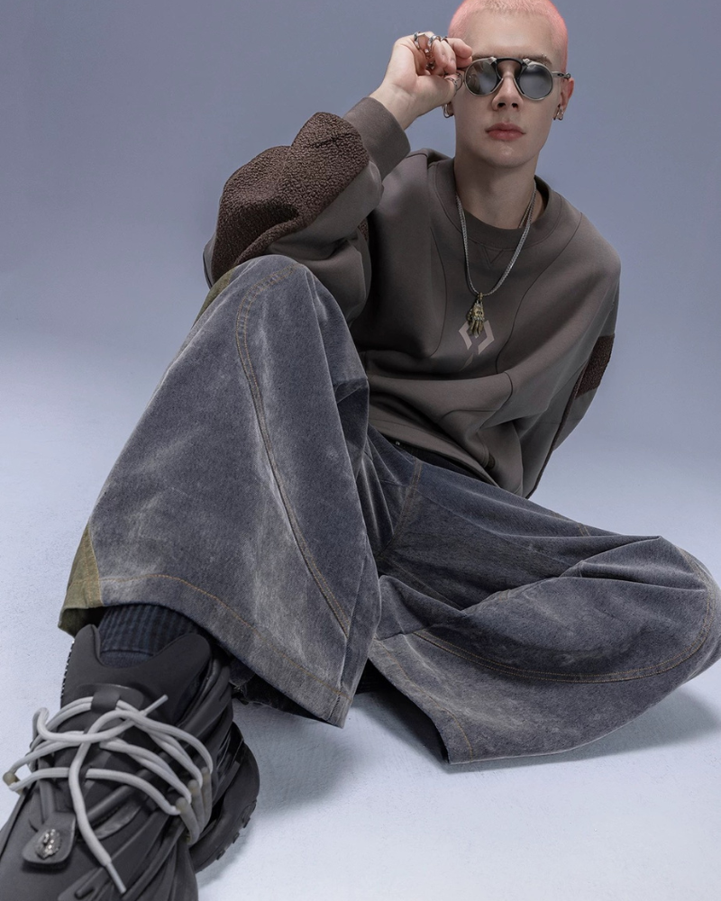 XIPHEVIL Cyberpunk Outfits High-Street Crewneck Sweatshirt