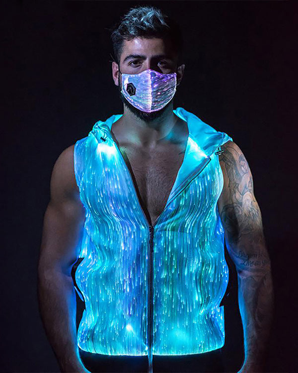 Cyberpunk Rave Intelligent Luminous Hooded Vest