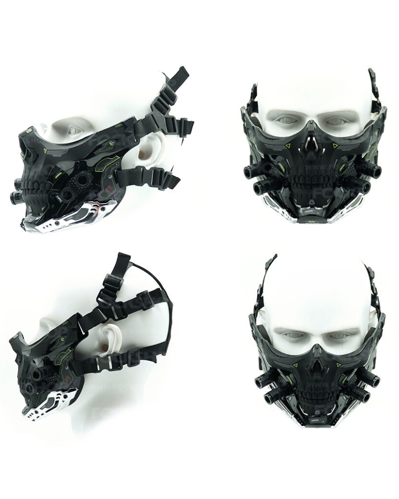 Cyberpunk Skull Half Face Mask