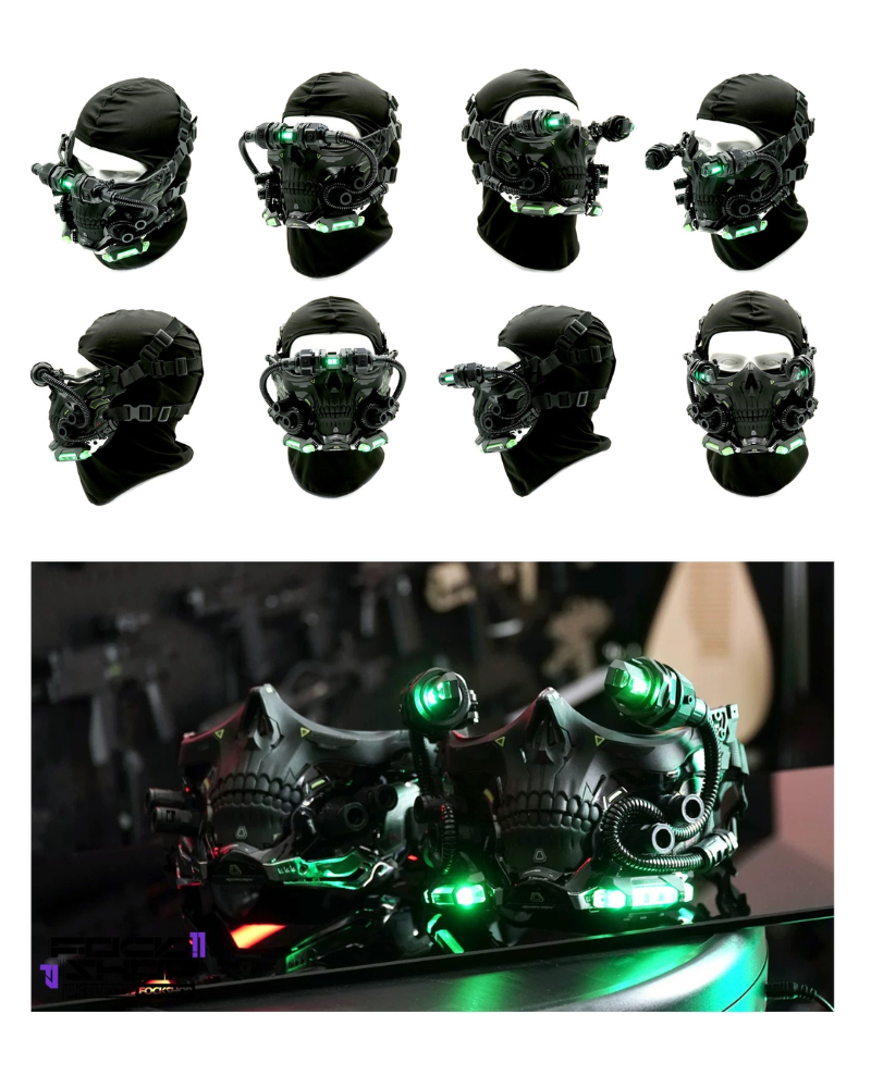 Cyberpunk Skull Half Face Mask