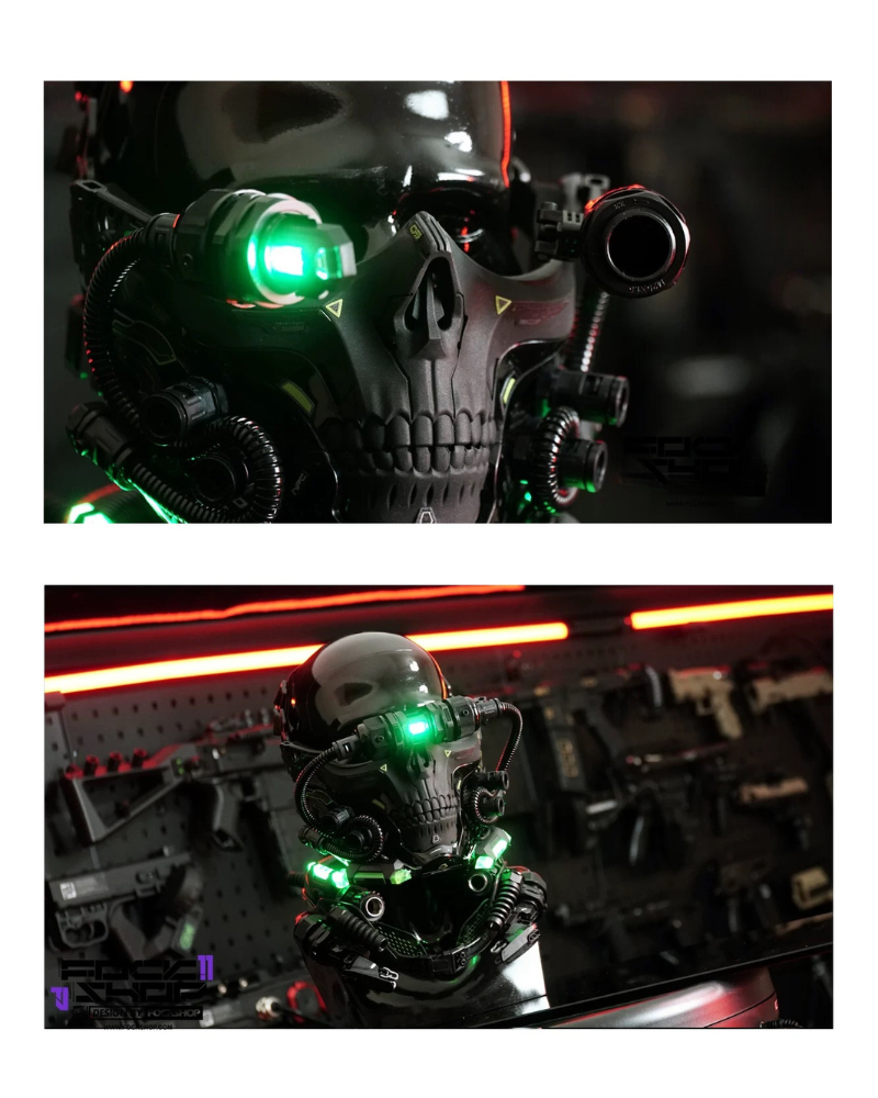 Cyberpunk Skull Half Face Mask