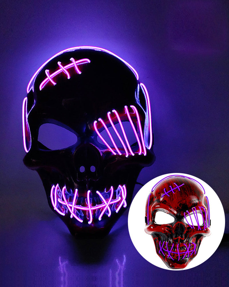 Cyberpunk LED Skull Ghost Face Mask