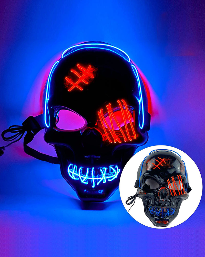 Cyberpunk LED Skull Ghost Face Mask