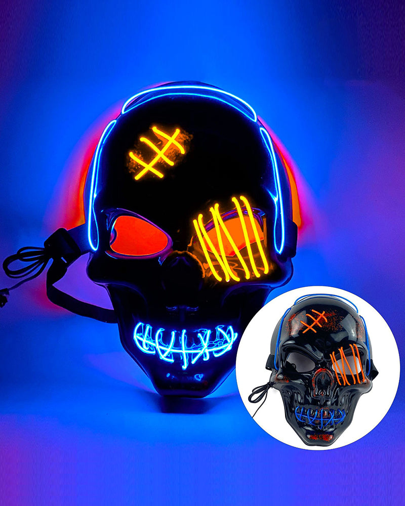 Cyberpunk LED Skull Ghost Face Mask