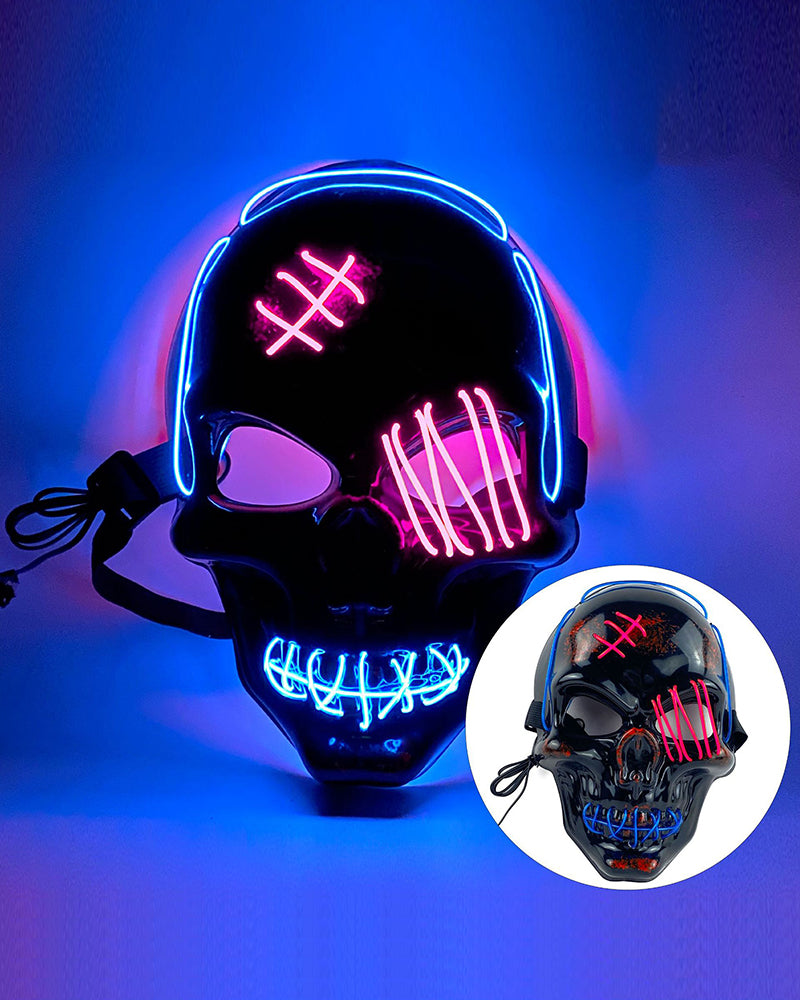 Cyberpunk LED Skull Ghost Face Mask