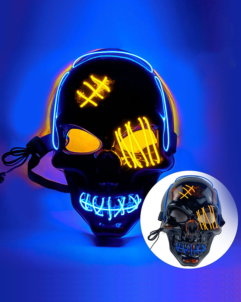 Cyberpunk LED Skull Ghost Face Mask