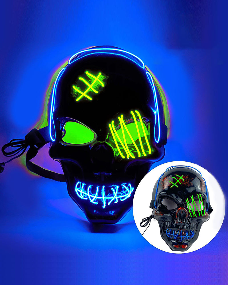 Cyberpunk LED Skull Ghost Face Mask