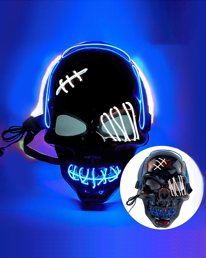 Cyberpunk LED Skull Ghost Face Mask